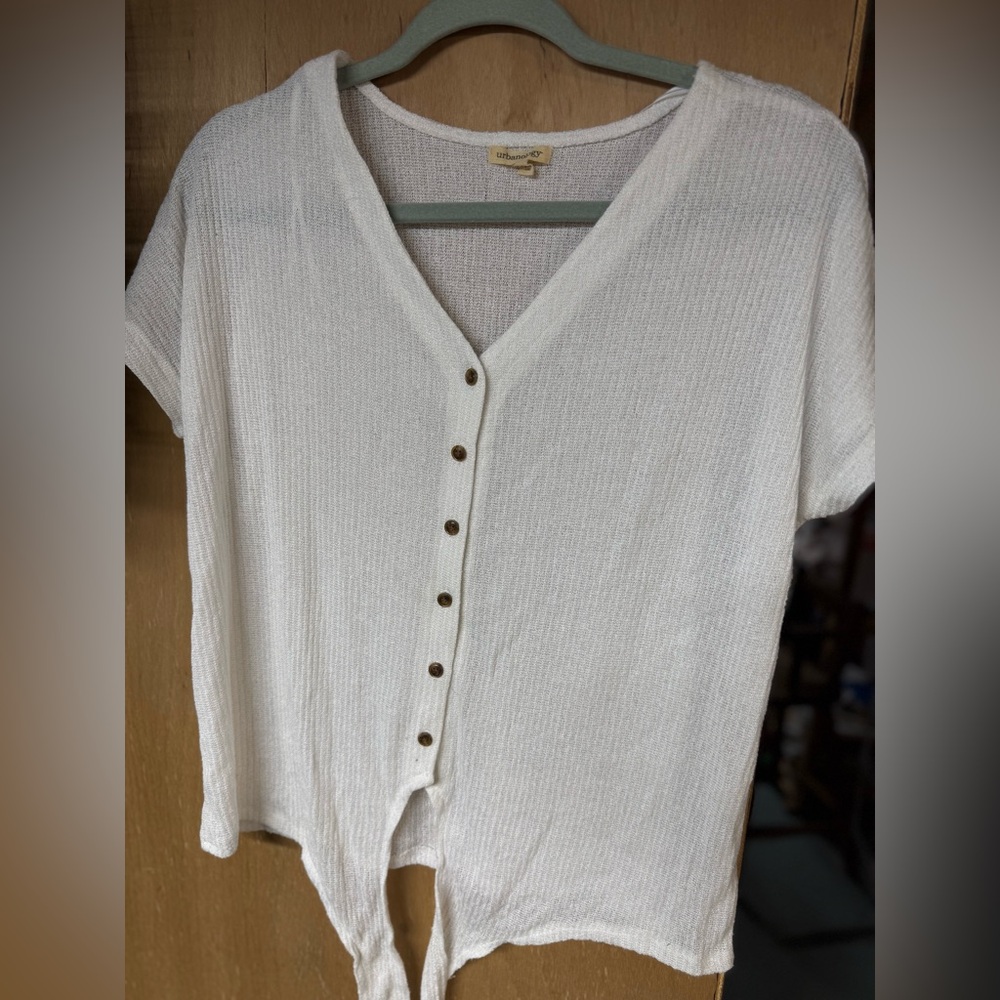 Casual Cream Button-Down Shirt